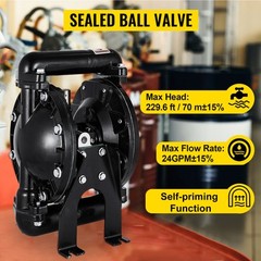 VEVOR Air-Operated Double Diaphragm Pump 24 GPM 1 Inch Inlet And Outlet