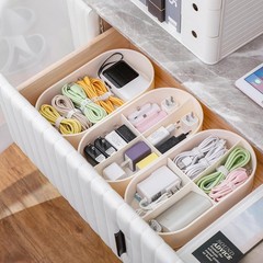 Large Cord Organizer Box with Lid Plastic Cable Storage Case with 20pcs Wire NEW