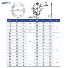 Internal / External Circlips C-Clip Sizes: 5mm-150mm DIN471 DIN472 Spring Steel