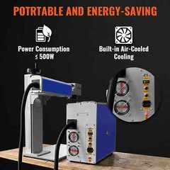 🔥VEVOR 20W 30W 50W Raycus Fiber Laser Metal Marking Machine Rotary Axis