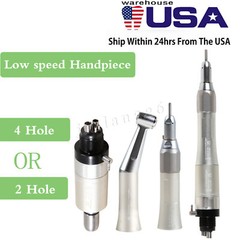 Dental Slow Low Speed Straight/Air Motor/ Contra Angle Handpiece 2/4Hole Fit NSK
