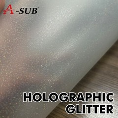 A-SUB DTF Film Glitter 8.5×11 Clear Sublimation Paper for Dark Light Fabric, Mug
