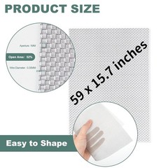 304 Stainless Steel Wire Mesh Screen,15.7 X 59 Inches, 1mm Hole 20 Mesh, No R…