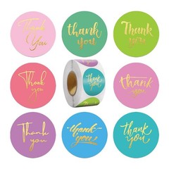 500 Pcs Thank You Stickers 8 Designs 1 Inch Thank You Sticker for Packaging T…