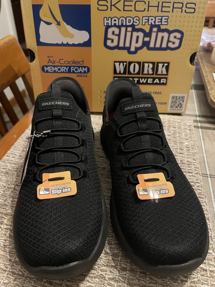 Women’s Sketchers, Work Shoes, Nonslip, Memory Foam Hands-Free Black Size 8 1/2