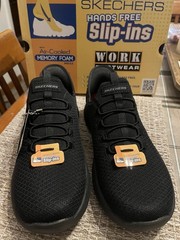Women’s Sketchers, Work Shoes, Nonslip, Memory Foam Hands-Free Black Size 8 1/2