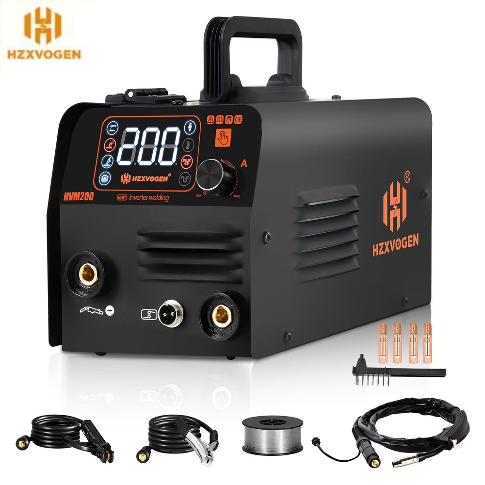 HZXVOGEN 3 in 1 MIG Welder 200A Flux MIG/Lift TIG/MMA Welding Machine 110V