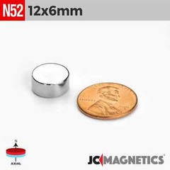12mm x 6mm N52 Super Strong Rare Earth Neodymium Magnet Round Disc 12x6mm