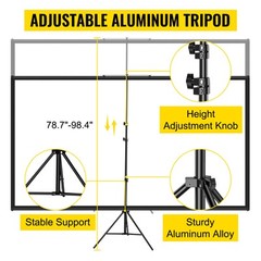 VEVOR Tripod Projector Screen with Stand 80“ 4K HD 16:9 Home Cinema Portable
