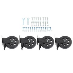 4Pcs Heavy Duty Casters Black 6″ W/ Brake 360° steering With 2× Hardware Kits