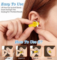 6 Pairs Ear Plugs for Sleeping, Soft Reusable Silicone Earplugs for Swimming & N