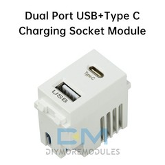 Type 128 USB Power Module Dual Port 2.1A 5V USB+Type-C Charging Socket Module