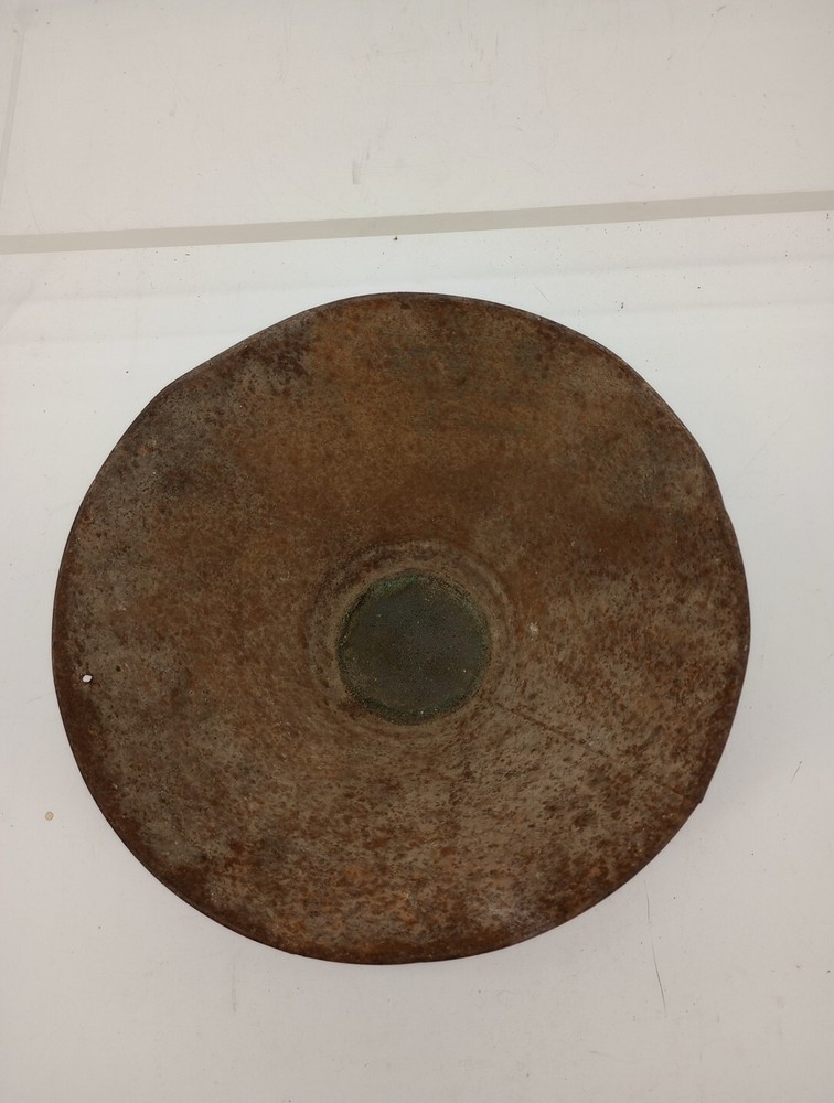 Vintage Metal MILK STRAINER 9.5″ top dia. 3.75″ tall Rusty Bent Top Rim