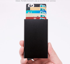 Mens Slim Carbon Fiber Money Clip Wallet RFID Blocking ID Credit Card Holder