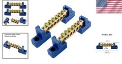 2 Pack Brass Screw Terminal Bus Bar – 8 Position Terminal Block for Marine Power