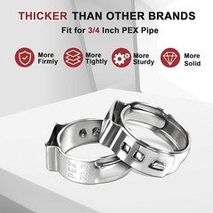 Thicker 3/4 Inch PEX Crimp Rings – 60 Pack, Rust and Corrosion Resistant Quality