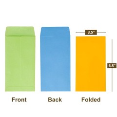 #7 120 Pieces Cash Envelopes 3.5″ x 6.5″ with Gummed Flap, Small Parts Envelo…