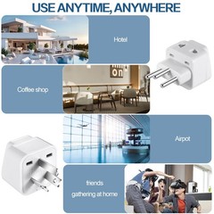2 Pack US to Argentina Uruguay Australia Brazil Travel Adapter Type I N