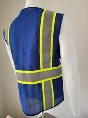Two Tone High Visibility Reflective Royal Blue Safety Vest (Small-3XL)
