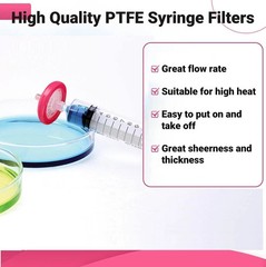 100Pcs Non Sterile PTFE Membrane Syringe Filter 13mm 0.22 Chemistry Hydrophilic