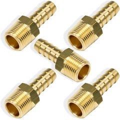 5pcs 3/8″ HOSE BARB X 3/8″ MALE NPT Brass Gas Fuel Water Air Fitting Universal