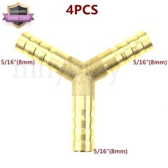 4Pcs 3 Way Y Shape Brass Hose Barb Fitting 5/16″ For Fuel Oil Water Air Hose