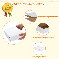 9X6X2 Inches Shipping Boxes Set of 50 White Corrugated Cardboard Box Literature