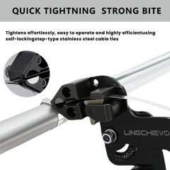 Lingchievo Metal Zip Tie Gun with 100 PCS 11.8inch(300mm) 11.7 inches, Black