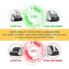 DYMO LW 30334-S POLYPROPYLENE SYNTHETIC WATERPROOF Labels – (20) Rolls of 1000