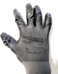 12 Pairs! Superior Dexterity Black Foam Nitrile Palm Coated Nylon Glove Size: 9