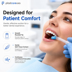 200 Saliva Ejectors Ejector CLEAR BLUE Dental Suction Tips Disposable