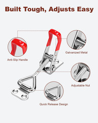 2 Pack Adjustable Toggle Latch 4001, Quick Release Toggle Clamp with 220Lbs Capa