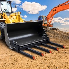 VEVOR Clamp on Debris Pallet Forks to 48″ Bucket 2600 lbs Capacity Heavy Duty
