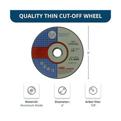 Benchmark Abrasives 6 Inch Aluminum Oxide Thin Type 1 Grinder Cut Off Wheels …