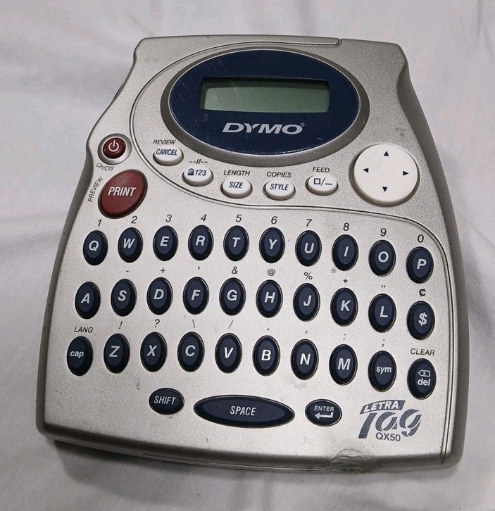 DYMO LetraTag QX50 Electronic Handheld Label Maker Printer QWERTY Tested Office