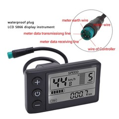 Electric Cycle S866 LCD Display Meter 24V 36V 48V Control Panel With Water XSKK