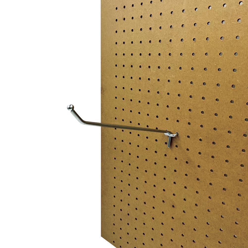 4 pack 8″ Ball Tip Pegboard Hook Heavy-Duty Zinc Peg Storage w/ Safety Ball Tip