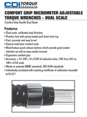 Torque Wrench 30-250 Ft.Lbs. 1/2″ Drive by Comfort Grip Handle CDI