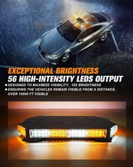 LUMENIX 56 LED Roof Top Strobe Beacon Lights Bar Rooftop Hazard White Amber