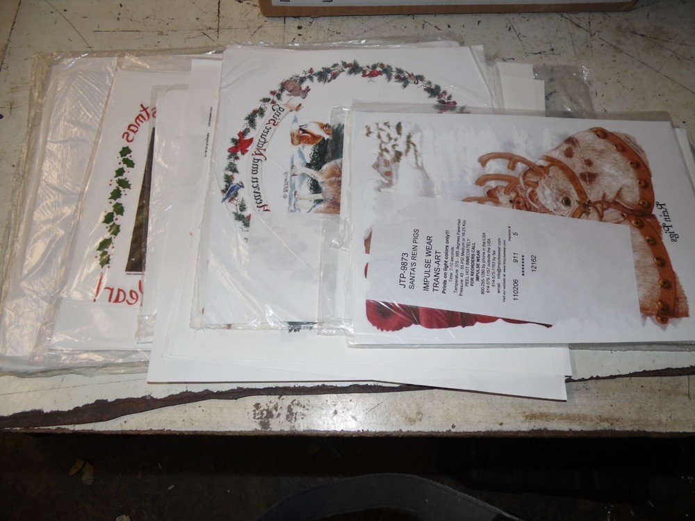 Lot of Heat Press Machine Transfers – Cat Christmas Bear 52 Total Transfers