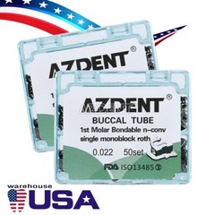 2x Dental Orthodontic Buccal Tube 1st Molar Roth 022 Bondable Non-Conv Monoblock