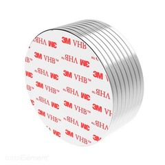 1.25 x 1/16 Inch Neodymium Disc Magnets N52 with 3M Adhesive (10 Pack)