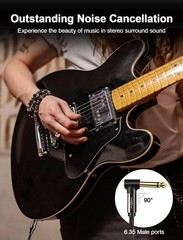 Guitar Cable 3M, 6.35 mm (1/4) TS Mono Jack Unbalanced Right Angle Instrument…