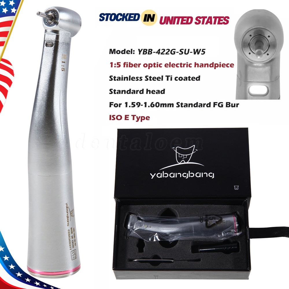 1-4 Pcs Dental 1:5 LED Contra Angle Fiber Optic Handpiece Fit KaV NSK Motor