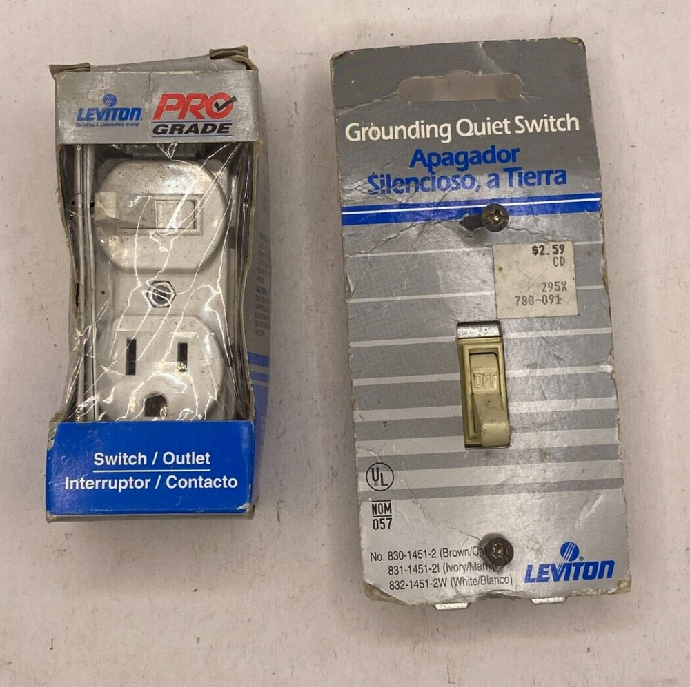 Leviton 5225-WSP Combo Switch and Receptacle, White (quilet switch gift)🔔