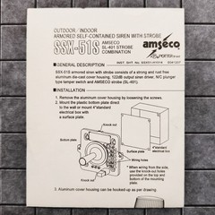 Amseco Potter SSX-51S Armored Siren with Strobe Instruction Guide User Manual