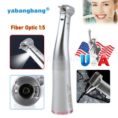 Dental 1:5 Electric Fiber Optic LED Contra Angle Red Ring Fit NSK Ti Max X95L