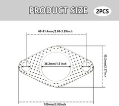 2PCS 1.5″ 2-Bolt Flange Exhaust Manifold Gasket, High-Temperatu Color: 1.5inch