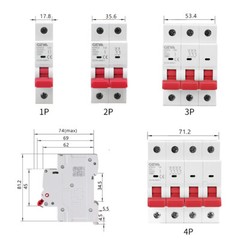 GEYA AC Mini Circuit Breaker MCB 2P 6/10/16/25/32/40/50/63A 6kA C Curves Switch