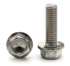 Flange Bolts Serrated Hex Flange Bolts 18-8 Stainless Steel #10-32 Select Length